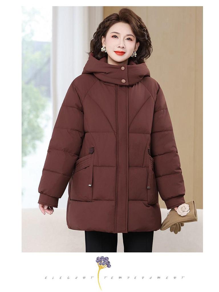 Plus Size Winter Cotton Jacket for Middle-Aged and Elderly Women