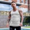 Muscleguys Einfache Laufwesten Sommer Schnelltrocknend Gestrickte Tanktops Fitnessstudio Fitness Ärmellos Streifen Enganliegende Hemden Herren Bodybuilding Kleidung