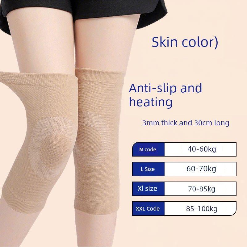 

Bandage Argy Wormwood Knee Pad Knee Pad Heattech Old Cold Leg Men and Women Knee Joint Self-Heating Summer Thin Section Traceless Skin Color-[One Pair] XXL