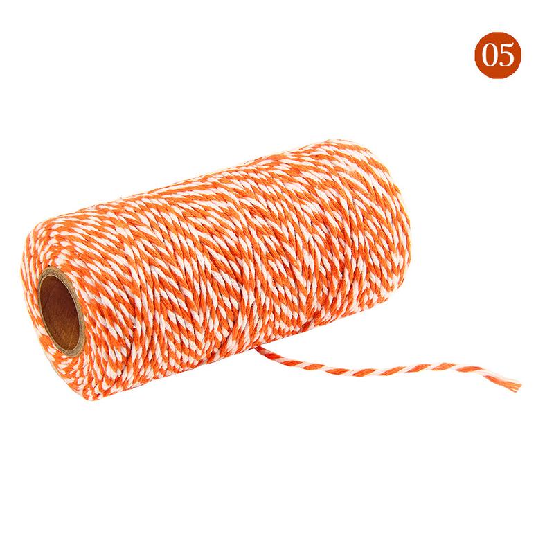 2mm 100 Meters/roll Double Color Cotton Bakers Twine String Cord Cotton Line for Gift Packing Craft