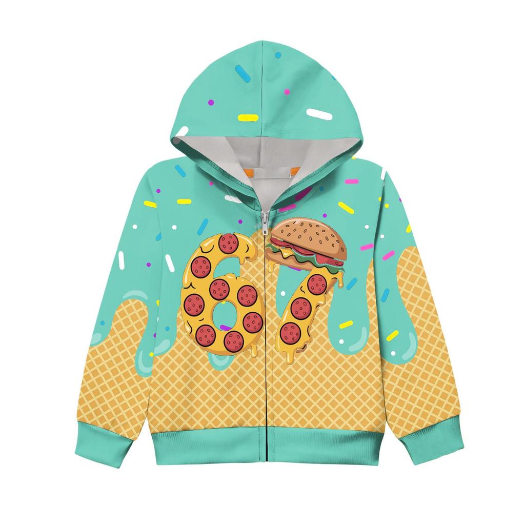 Kinder Langarm Locker Bedruckte Reißverschlussjacke