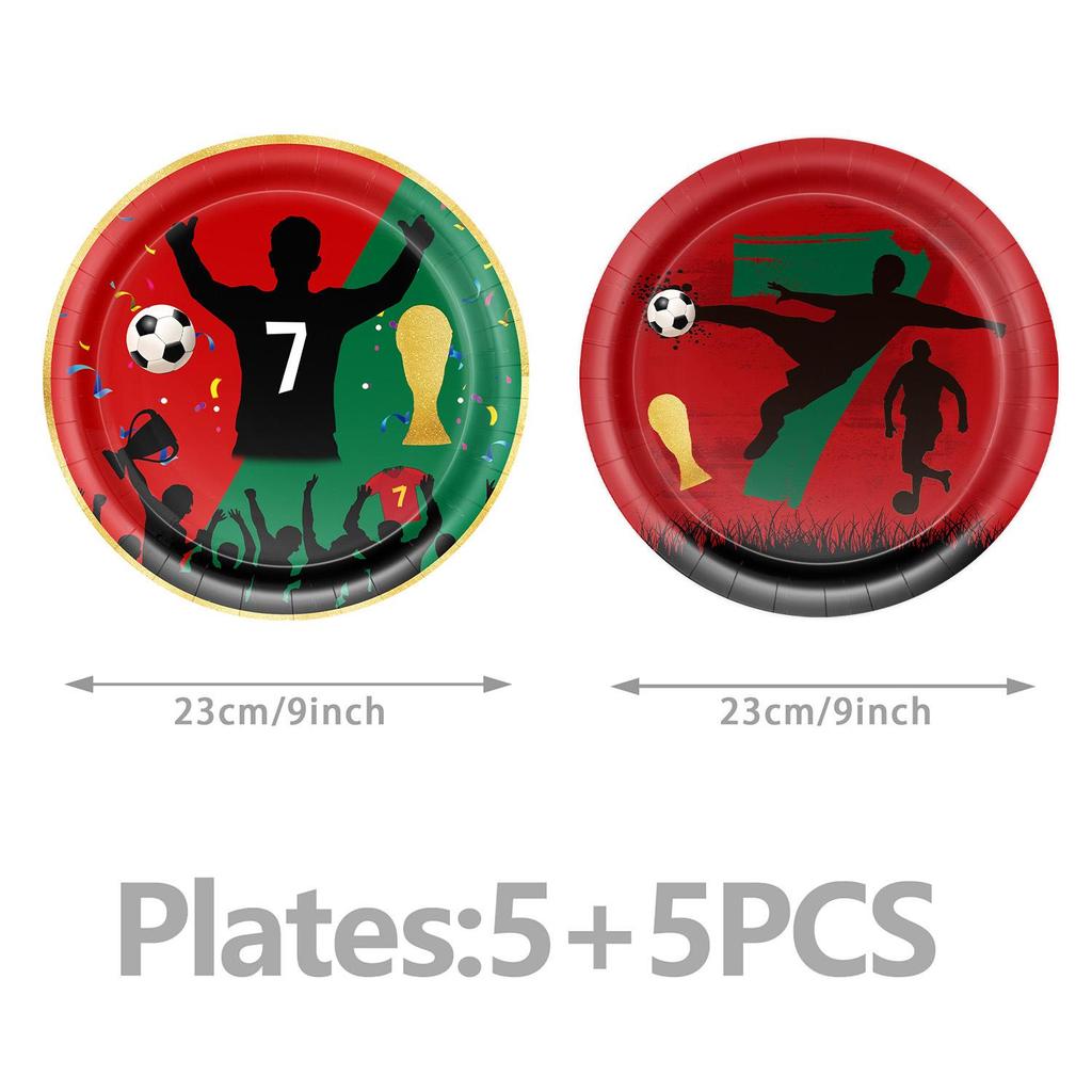 CR7 World Cup Star Fan Party Set: Plates, Cups, Napkins, Tablecloth, Banner & Decorations.