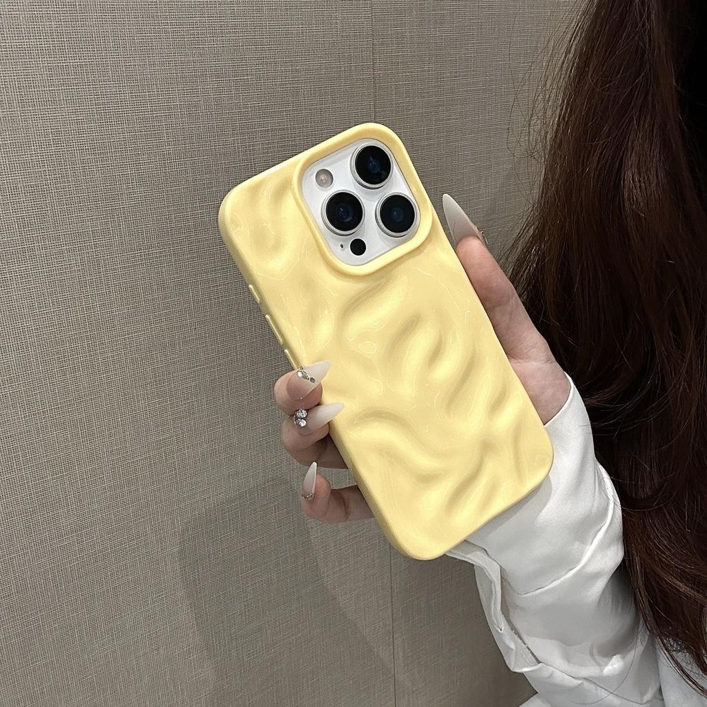 Three-dimensional Meteorite Pattern Solid Color Suitable for Apple 16promax Mobile Phone Case 15 All-inclusive 14 Soft 13 Simple 1211 Tide Xs