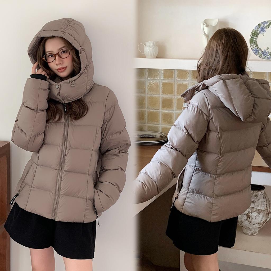 Versatile loose fashion puff cotton coat short women's winter thickened warm hooded cotton coat
