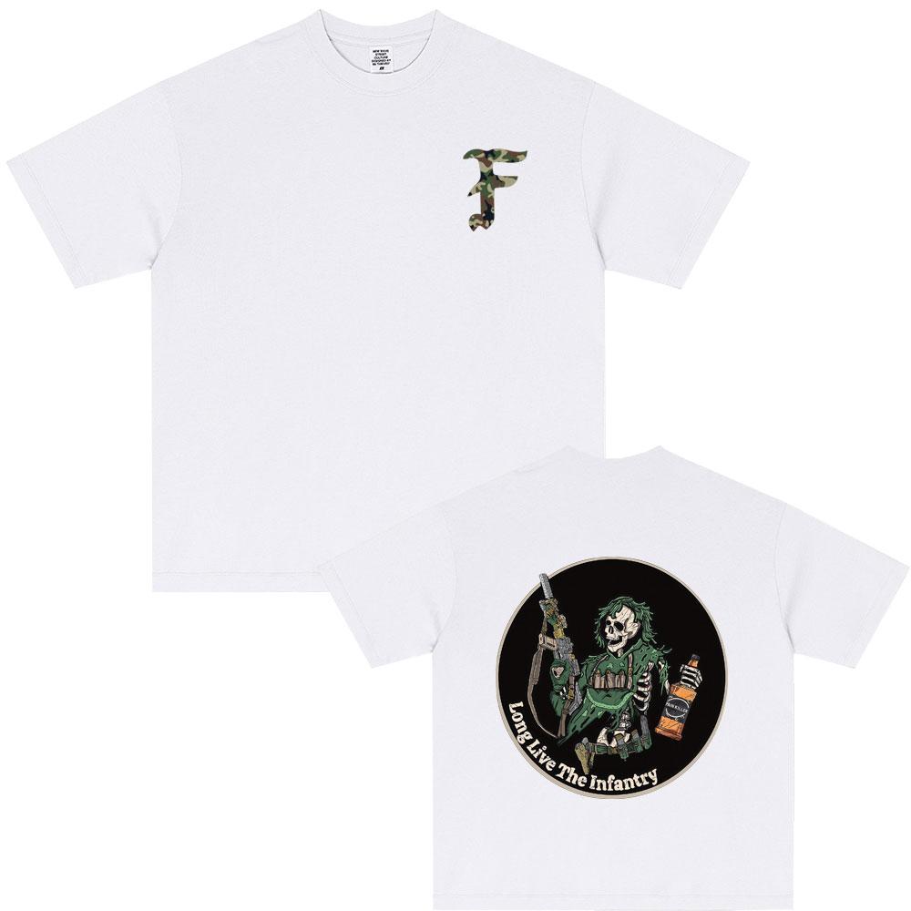 Forward Observations Group Tshirt Long Live The Infantry T Shirts Summer Man Vintage Oversized Tshirt Male Skeleton Print Tees