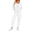 Women's Color Hooded Long Sleeve Track Suit with Pants for Running and Casual Wear