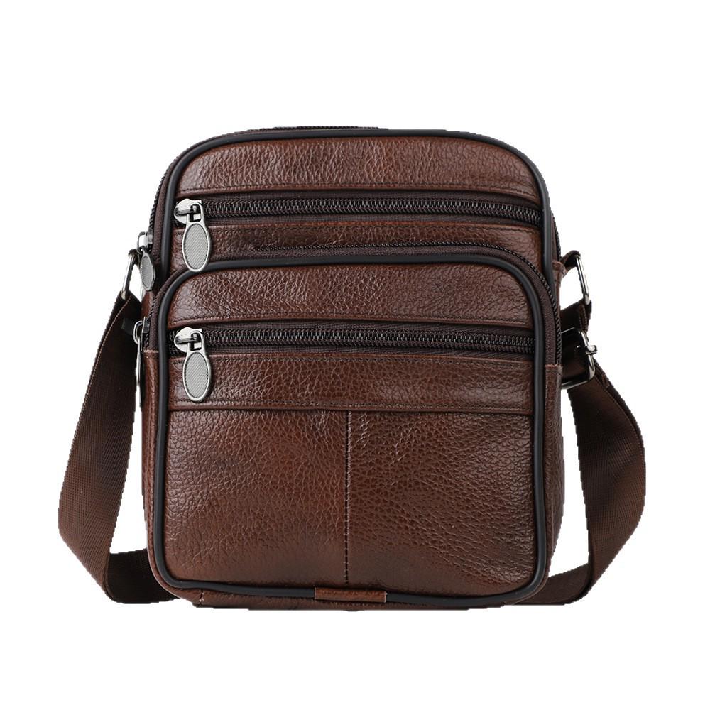 Klasyczna męska torba na ramię z prawdziwej skóry do codziennych dojazdów do pracy