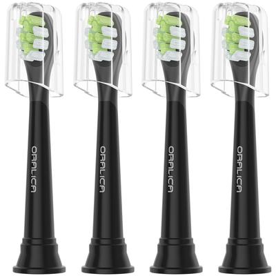 Oralica Compatible Brush Sets for Philips Sonicare Electric DiamondClean White and Mini Pack of 4 [Domestic Corporation] Toothbrushes, Plus, Black,
