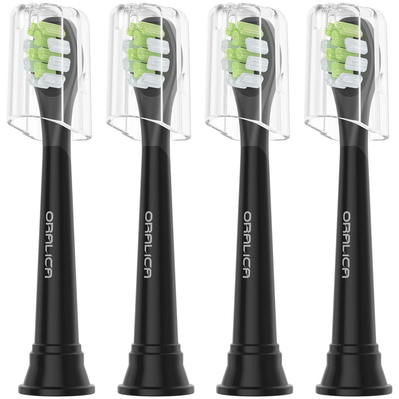 

Oralica Compatible Brush Sets for Philips Sonicare Electric DiamondClean White and Mini Pack of 4 [Domestic Corporation] Toothbrushes, Plus, Black, чорний