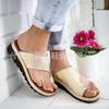 Large size sandals women's spring and summer new solid color women's toe sandals wish
