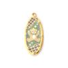 1PC Bear Heart Printed 304 Stainless Steel Pendants 18K Gold Plated Multicolor Enamel Charms Making Necklace  Jewelry Findings
