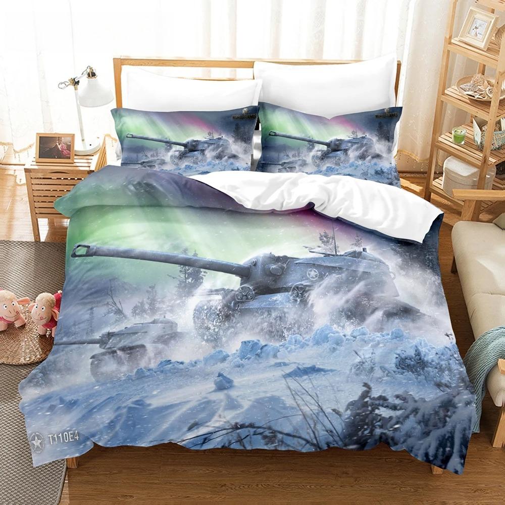 3D Tank Duvet Cover Tank Print War Military Weapon Theme For Children Teens Women Men Gifts For Bedroom Decorations Queen King
