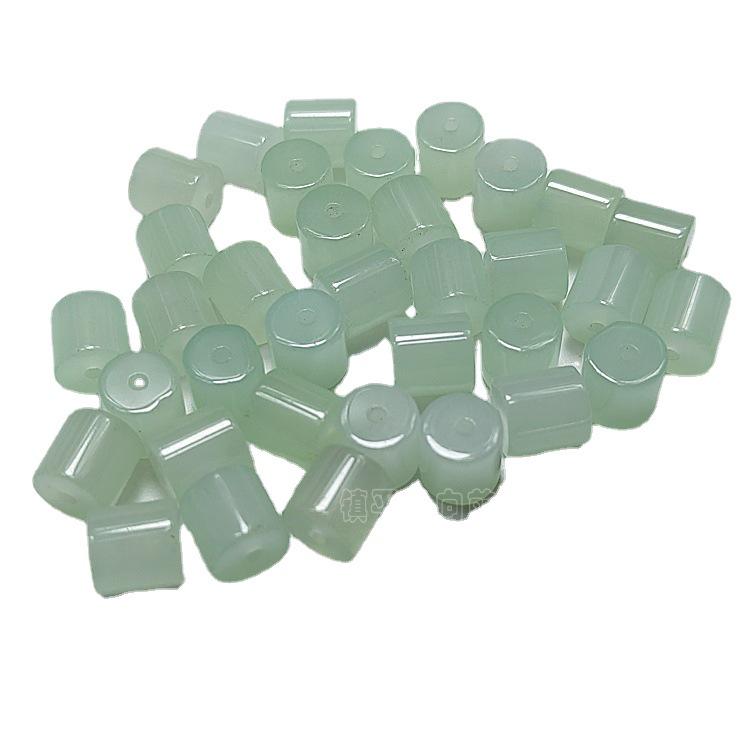 Jade Barrel Beads 8x8mm Green Loose Beads for DIY Jewelry Crafting