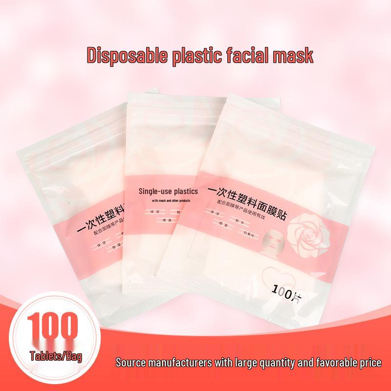 

100 одноразових пластикових масок з алое вера для зволоження та утримання вологи в салонах краси 100 pieces/bag