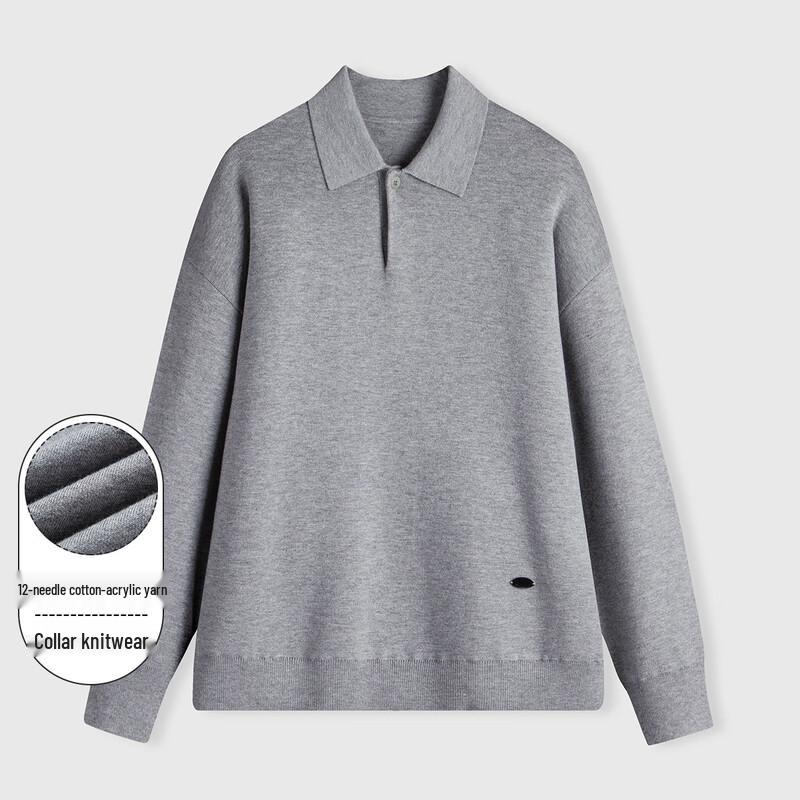 

Luozi Men s Cotton Blend Lapel Knit Sweater M (170)