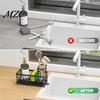 Soap And Knife Holder Sink Caddy Organizer with Drain Tray, Durable Carbon Steel Sponge Holder, Space Saving Rack Detachable for Dishwashing Brushes