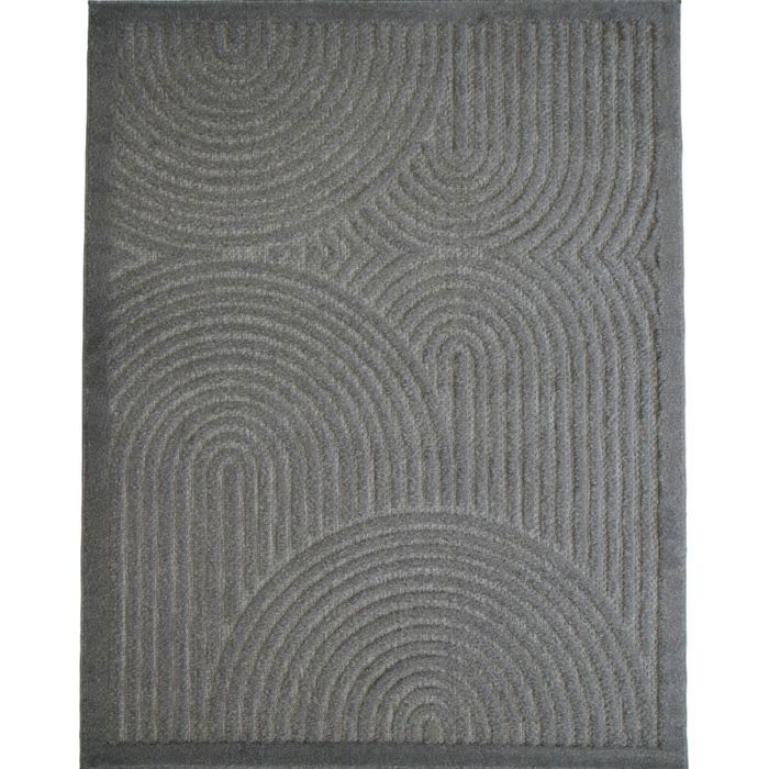 Tapis salon arc en ciel en relief gris 120x170
