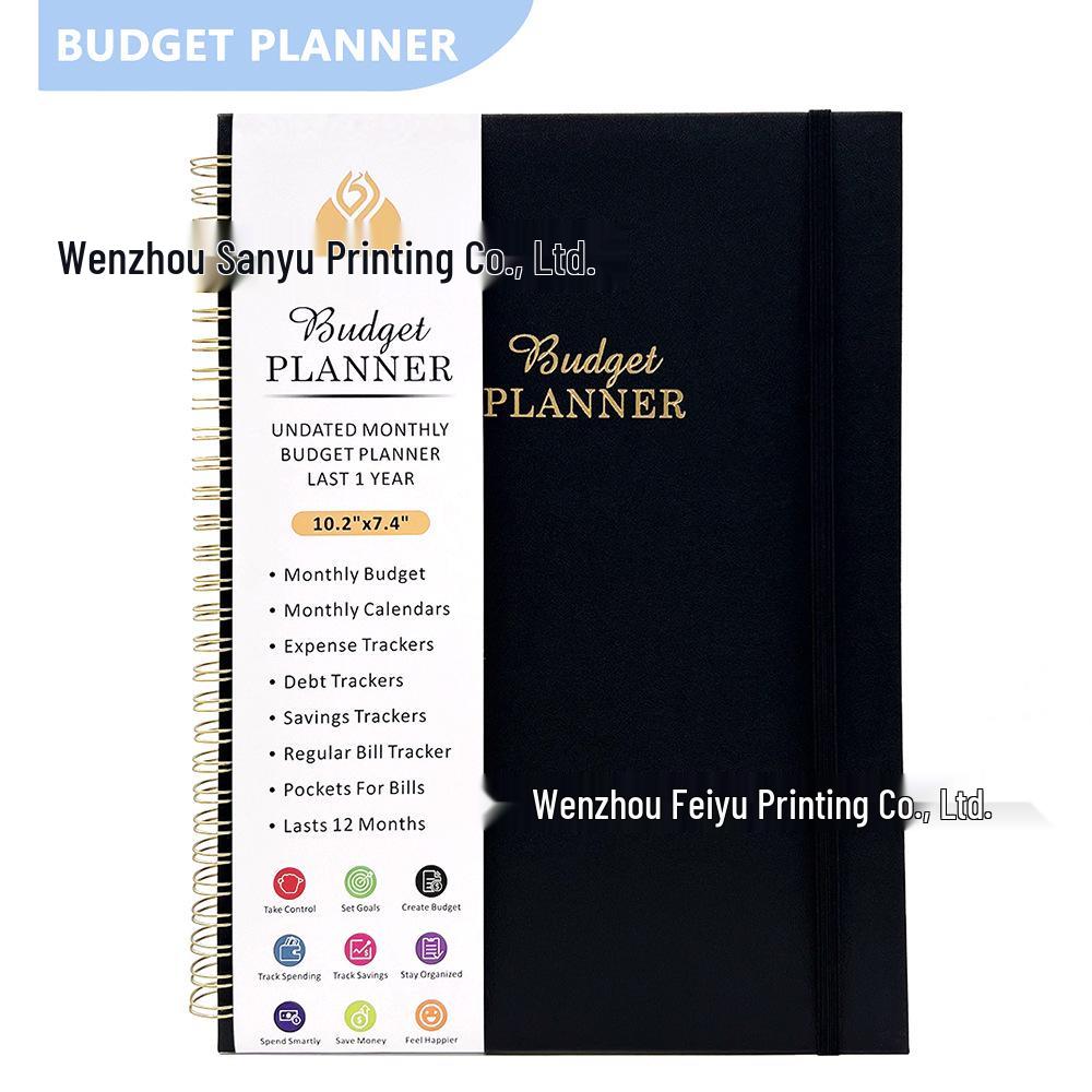 Financial Budget Notebook with Stickers: 16K Cross-border Fund Planning & Income/Expenditure Management Spiral Book