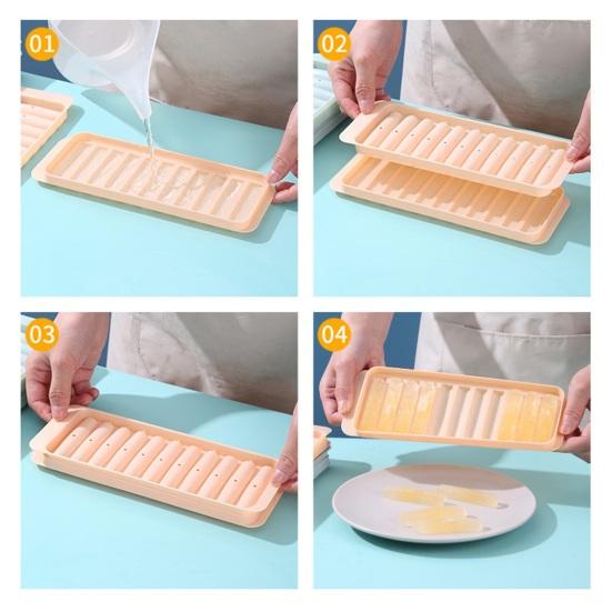 Forma na patyczki do lodu z pokrywką Food Grade Easy Release Napoje bez BPA Koktajle whisky Długi pasek Formy do robienia kostek lodu Artykuły kuchenne