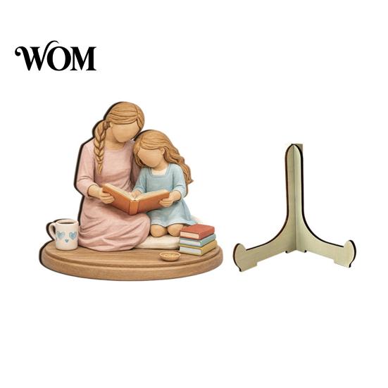 High-quality Material Home Accents Wooden Reading Desktop Ornaments for Office Decor, Minimalist Figurine, Premium Decorative Art Creative Craft