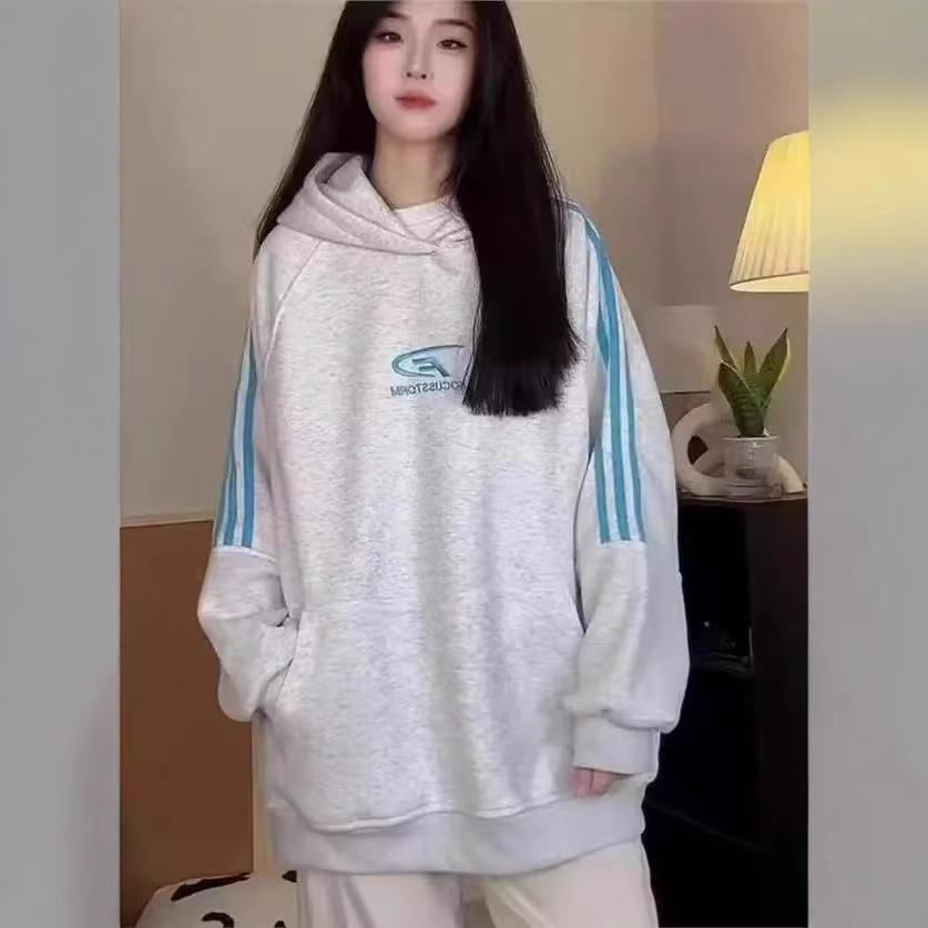 

Толстовка с капюшоном с вышитыми буквами для мужчин и женщин, осень и зима, новая плюшевая свободная уличная толстовка для пары 2XL