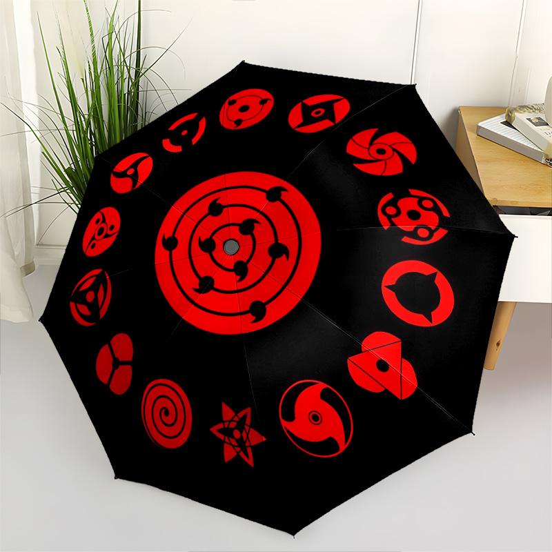 1 PC Automatic Folding Umbrella - Naruto Pattern Portable Foldable Design With 8 Ribs Christmas Birthday Gifts