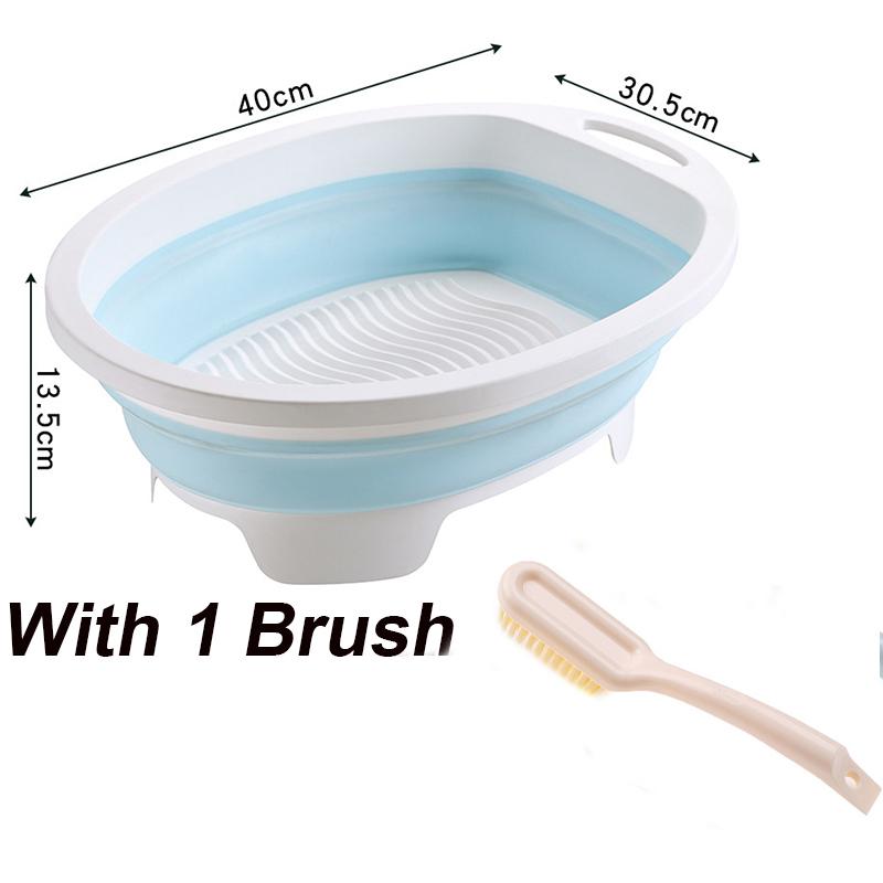 Portable Hand Washing Foldable Basin With Brush Home School Dormitory Washboard Basin For Clothes Cleaning Tools