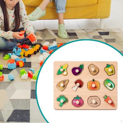 Wooden Peg Puzzle Education Learning Toy Cognitive Color Cognition Shape Matching Board