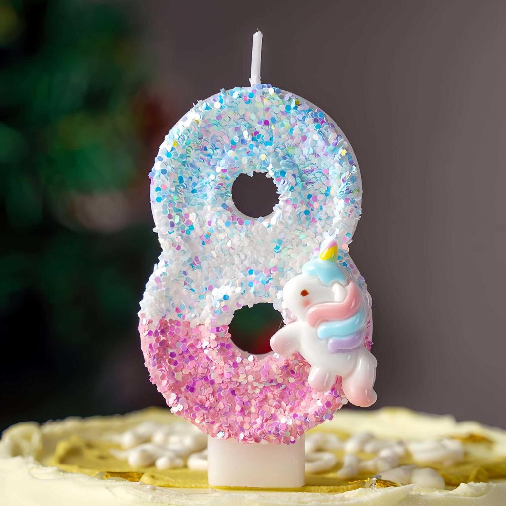 Creative Cartoon Pony Birthday Cake Topper Digital Candles - Fun Party Decoration