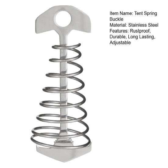 Pružinová přezka stanu Nerezová Korozi Odolná Protiskluzová konstrukce Snadná montáž Camping Stake Větruodolný Stahovač lan stanu