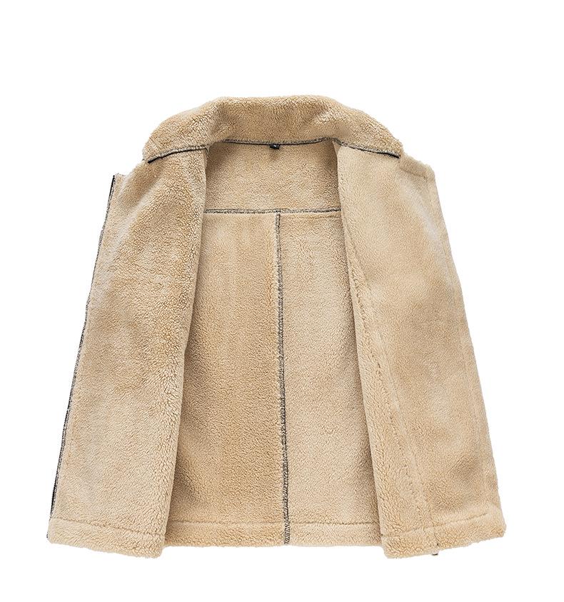 D011 Suede Lambswool Sleeveless Jacket – Lightweight, Warm, and Fleece-Lined for Autumn/Winter
