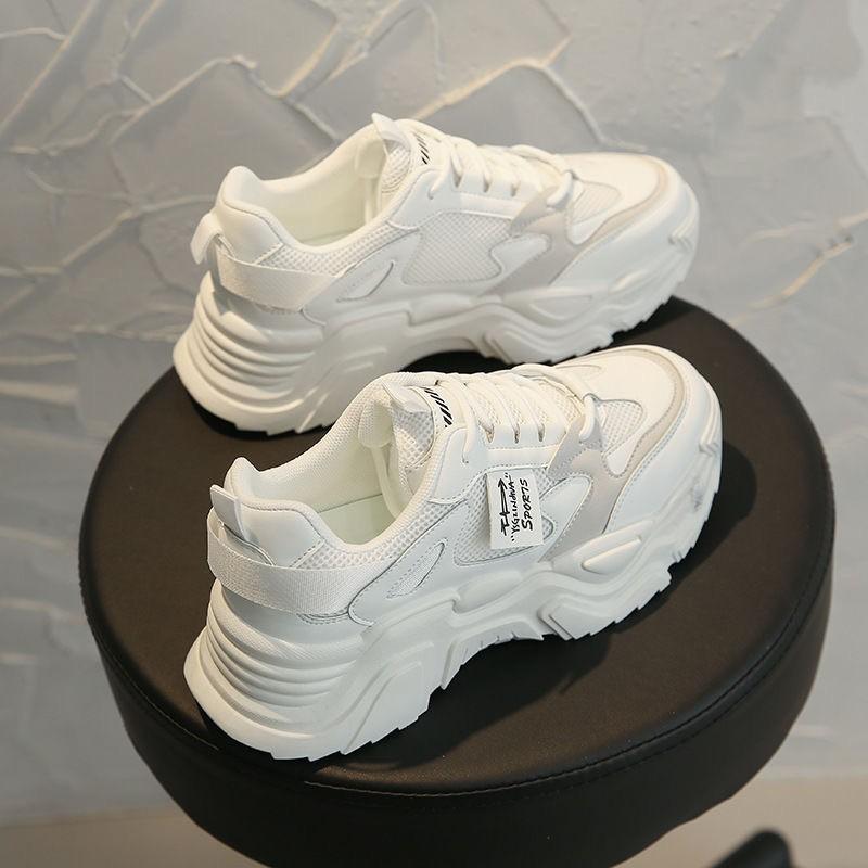 

Breathable mesh heightening shoes 22 summer new thin platform dad shoes casual sports 35 белый