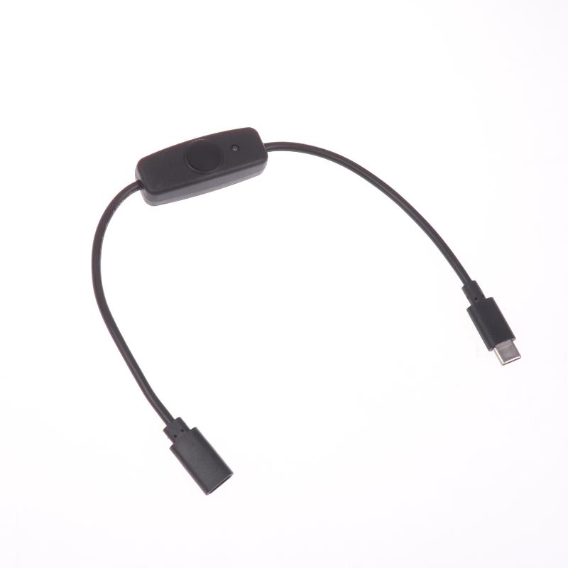 

1/3Pcs Usb-C To Type C Power Supply Cord 5V2A Short Usb C Extension Cable With On Off Switch For Usb Fan Led Strips Desk Lamp Black straight 1pcs