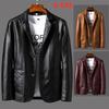 Spring and Autumn Men's Slim Thin Section Lapel Suit Fashion Casual Leather Jacket