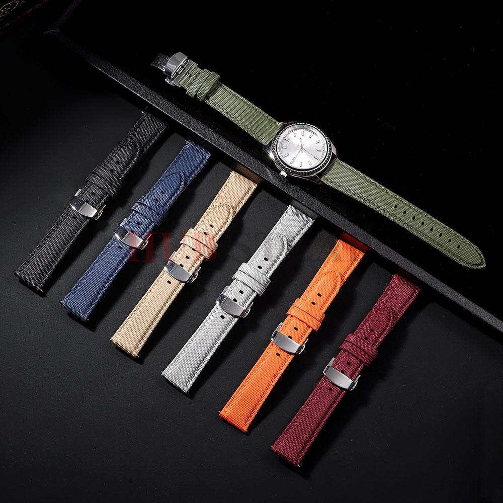 Cinturino Orologio in Tela di Nylon a Rilascio Rapido 20mm 22mm Fibbia a Farfalla per Orologi Omega Seiko Cinturino Orologio Accessori
