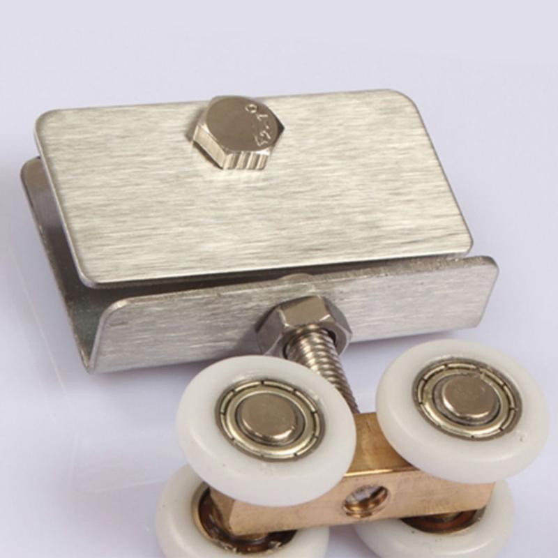 2Pcs Shower Door Sliding Rollers Adjustable Sliding Door Wheel Universals Glass Sliding Door Hanging Wheel Enduring