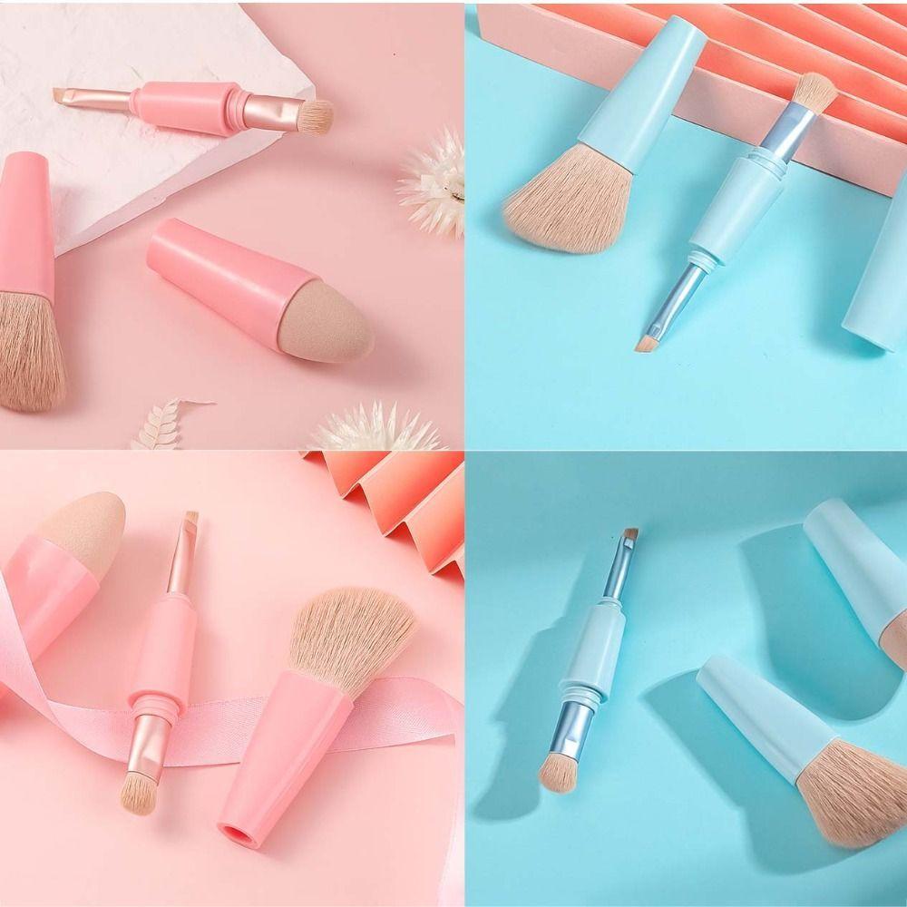 Multitasker 4-in-1 Makeup Brushes Portable Travel Make up Brushes Detachable Makeup Brush Set