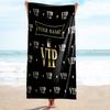 1PC Custom Name VIP Golden Crown Theme Beach Towel Highly Absorbent And Sand-Resistant Towel for Swimming, Pool, Yoga, And Travel Lightweight