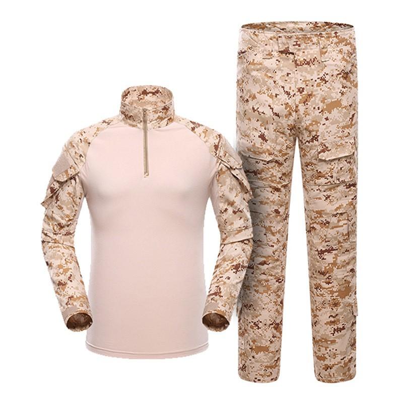 Herren Taktisches Camouflage Kampfanzug Set Langarm Militärstil Outdoor Trainingsanzug