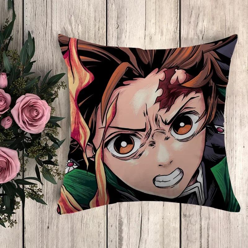 Kissen Demon Slayer Dekorative Kissenhülle Kissenbezug x Kissenbezüge Herbstdeko Sofakissen Bezüge für Bettkissen