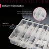 60/240/300 Pcs Sandwich Nail Forms 15 Size Oval Extension Dual Form No Paper Forms Needed For Easy Nail Extensions