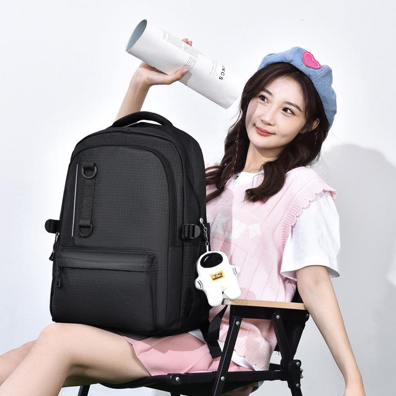 Rucksäcke im koreanischen und japanischen Stil mit Karomuster für Männer und Frauen - Trendig, großes Fassungsvermögen für Studenten und Paare