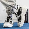 ForeignTrade FashionCasual Leather Mesh Splicing Trend Comfortable and Breathable Low Top Thick Sole Height Increasing Dad Shoes