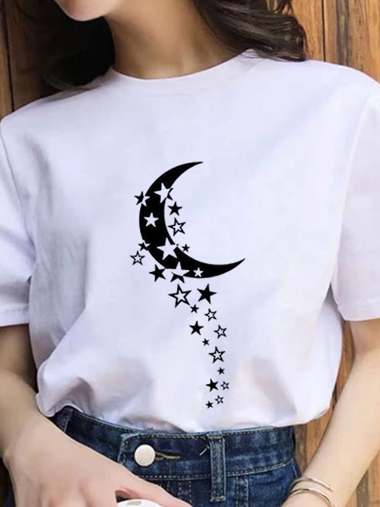 Women Fashion 2022 Cartoon Shirt Print Summer T-Shirts Female Sexy T-Shirt Aesthetic Clothes Summer Tops Trend Graphic T Top