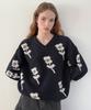 SINOON Sn Flower Loose Fit Knit (Navy)