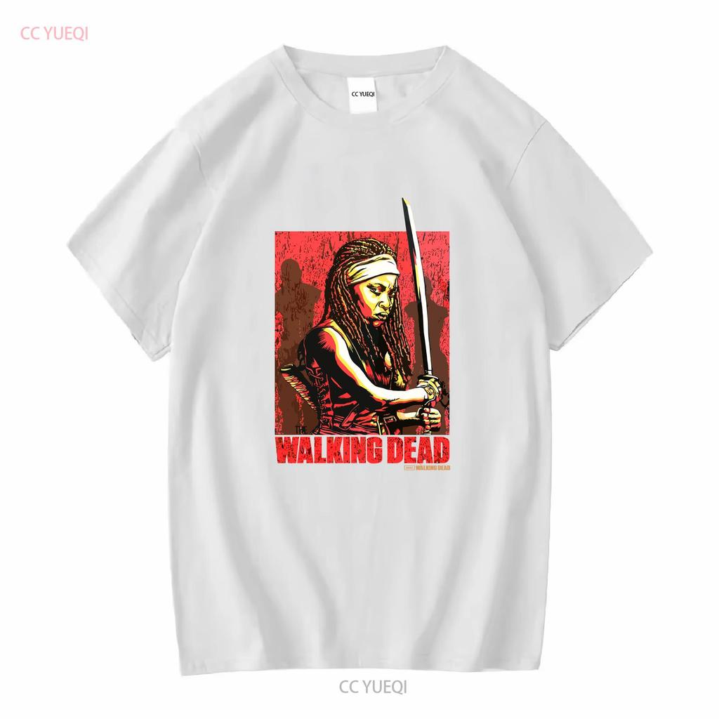 Walking dead Michonne pánské černé tričko velikost XL vintage Vyprané Lehce měkké Ležérní designové oblečení Prodyšné Univerzální