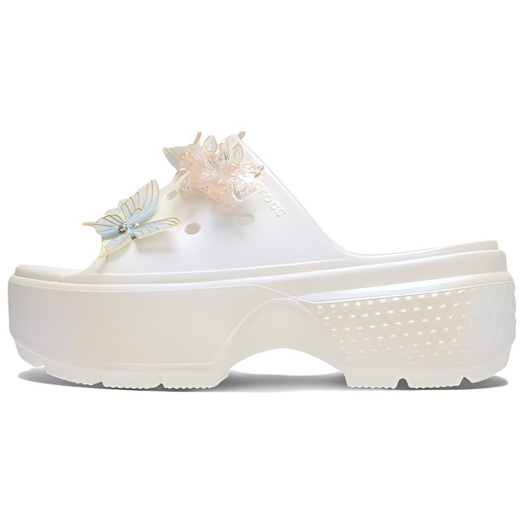 

Crocs Elegant Fashionable Comfortable Quick-Dry Slide Sandals Women Footwear White 210180-100 38-39