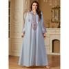 New Arrival Middle East Dubai Embroider Loose Robe Dress Embroidered Long Robe Dress