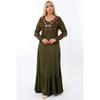 Embroidered V -neck Tassel Skirt With Frilly Long Arm Full Size Dress
