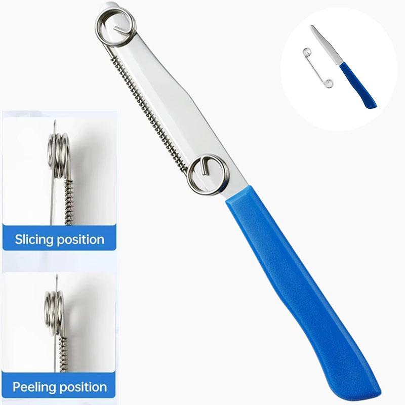 1 Pcs Stainless Steel Julienne Peeler Vegetable Julienne Peeler and Slicer Quick Slicing Knife Household Spring Fruit Knife